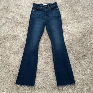 Loft’s The Slim Flare high-rise jeans in petite